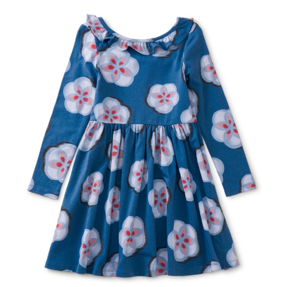 Ruffle Collar soft jersey dress for Spring 🦋